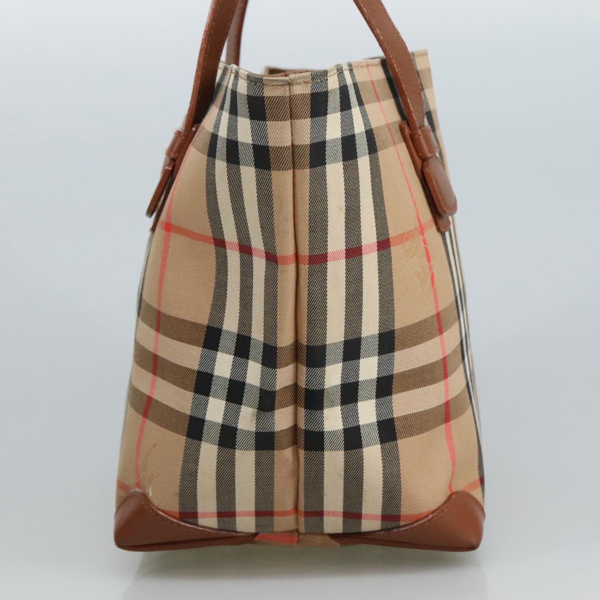Burberry Nova Check Hand Bag Canvas Beige - 4