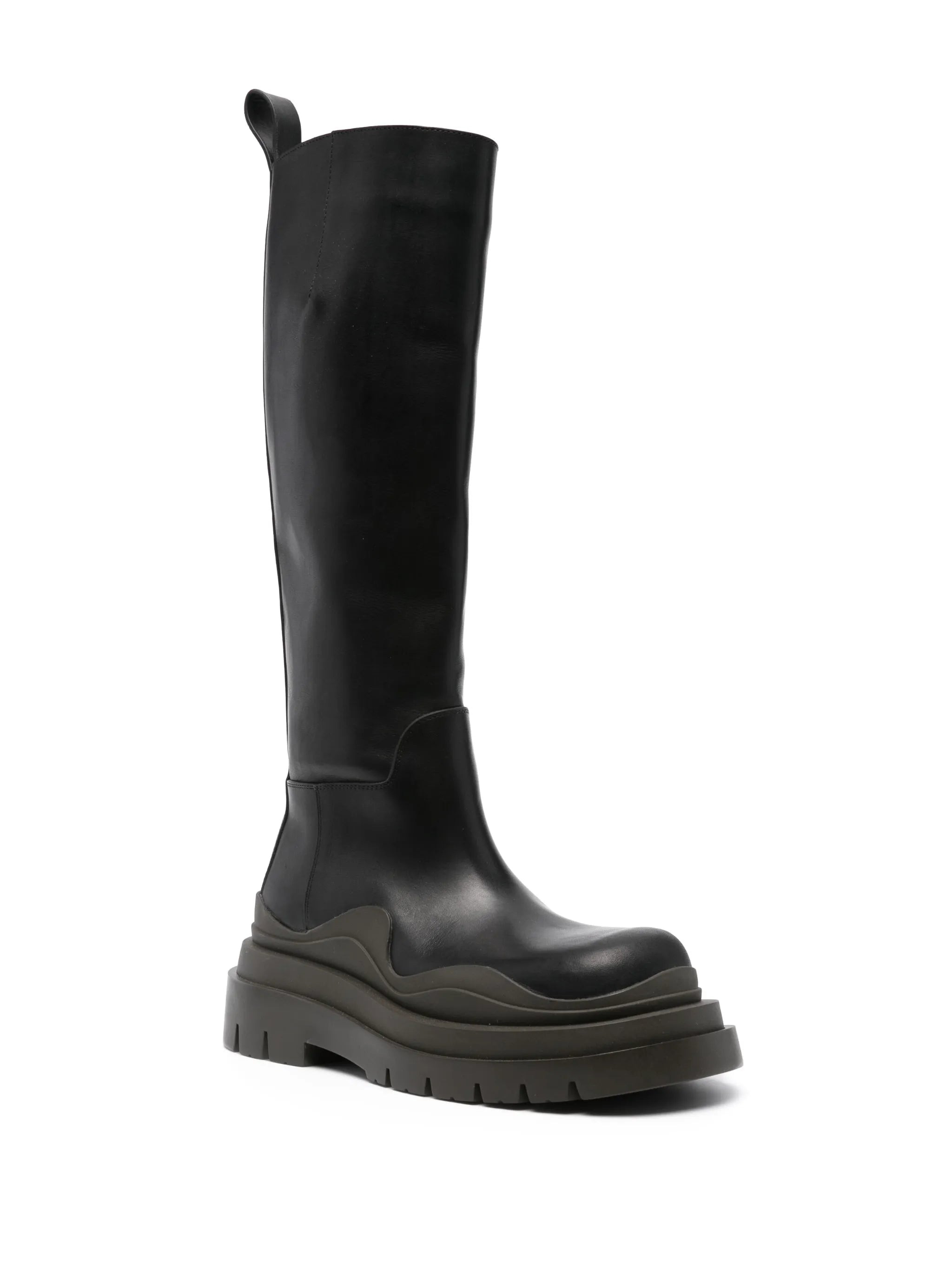 Black Tire knee-high leather boots - 2
