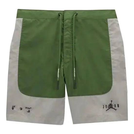 Air Jordan x Off-White MJ Baggy Shorts Asia Sizing 'Forest Green Phantom Black' DM7472-361 - 1