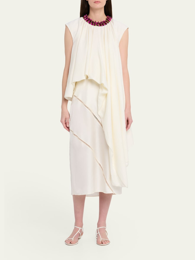 diotima Parade Embellished Asymmetric Drape Sleeveless Top outlook