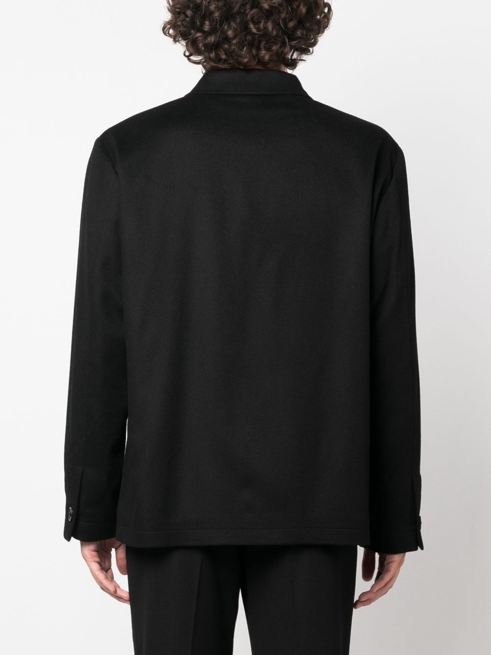 button-up wool-blend shirt jacket - 4