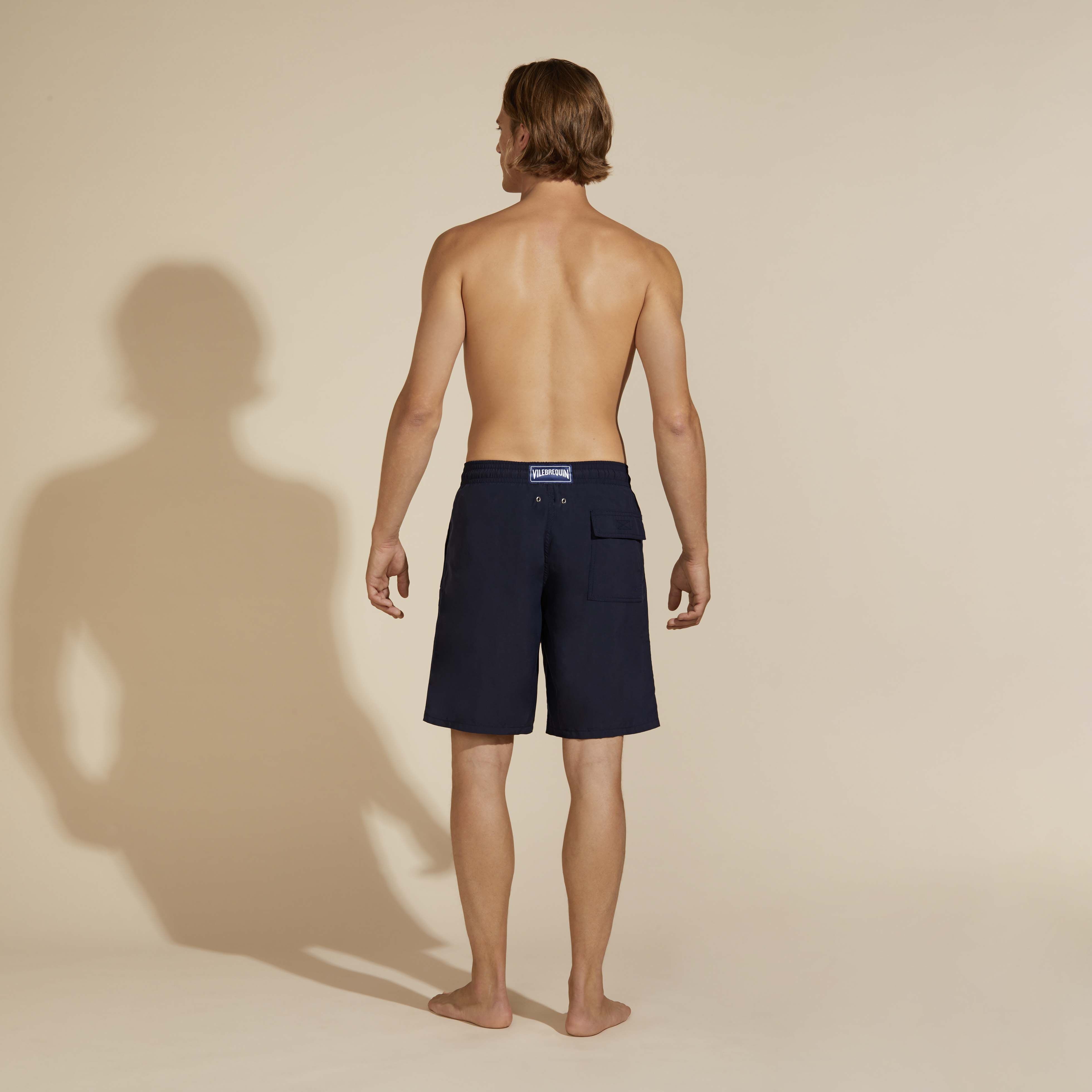 Men Long Swim Trunks Solid - 4