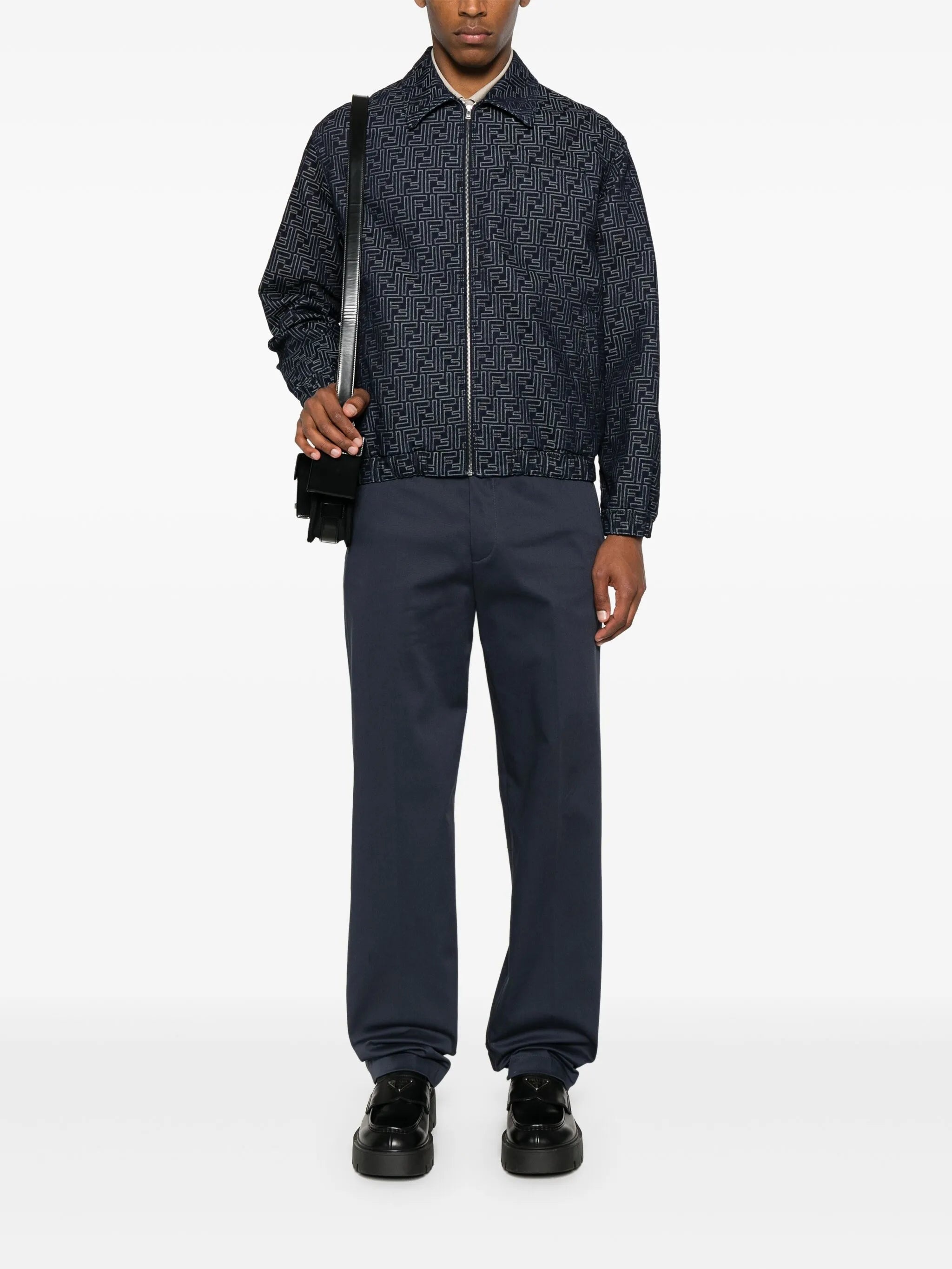 FF-jacquard Denim Bomber Jacket - 2