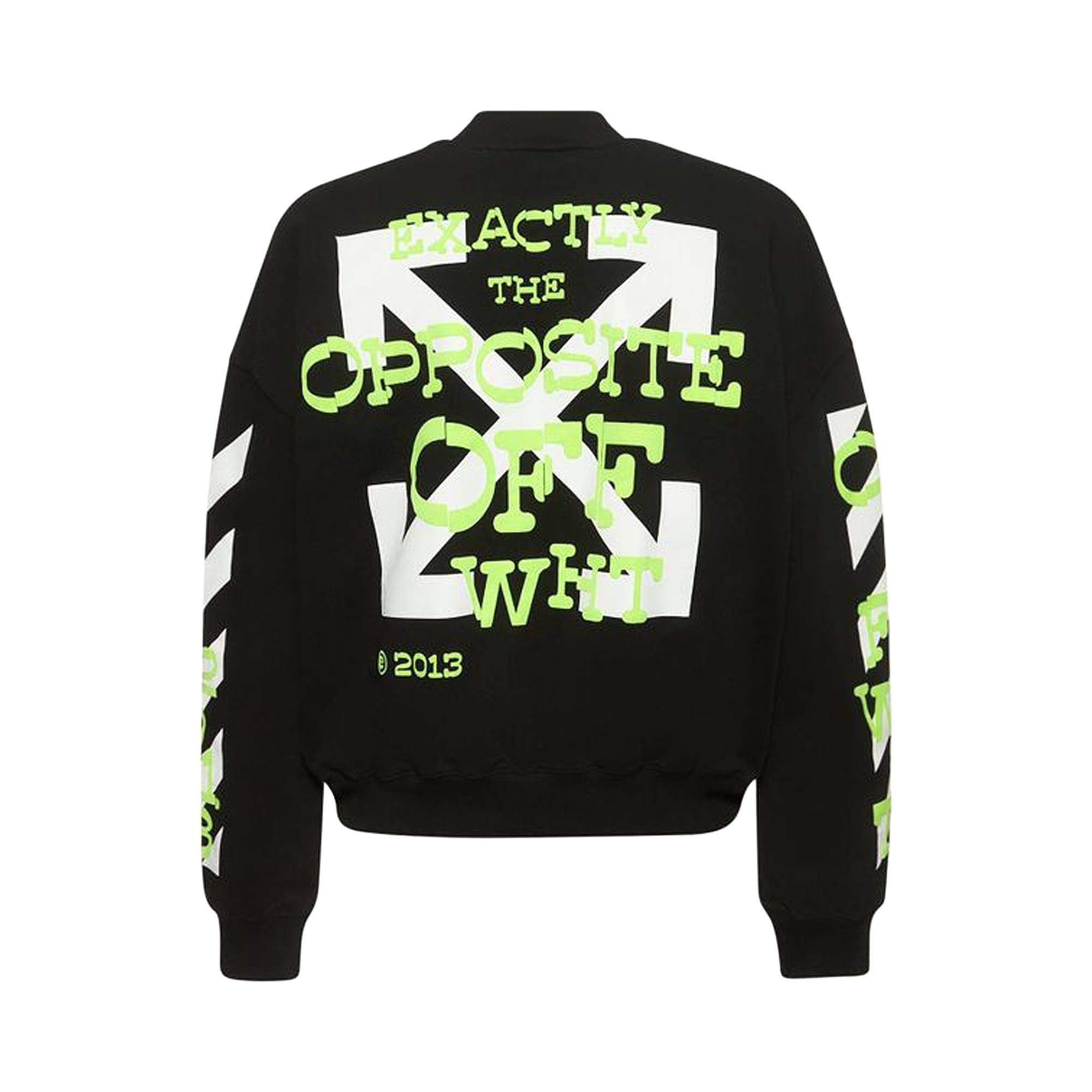 Off-White Opposite Arrow Boxy Crewneck 'Black/Lime' - 2