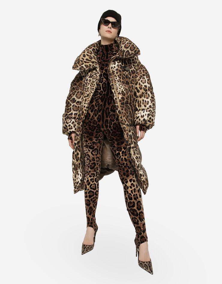 Chenille jumpsuit with jacquard leopard design - 6