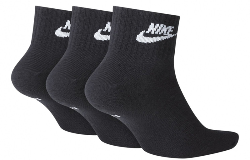 Nike Nike Everyday Essential Ankle Sports Training Socks Unisex 3-Pairs Black SK0110-010 outlook