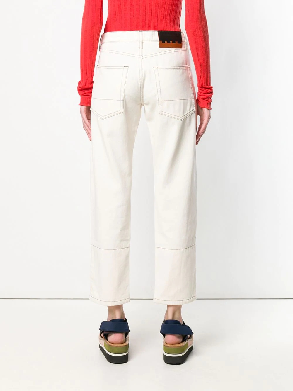 contrast stitched panel jeans - 4