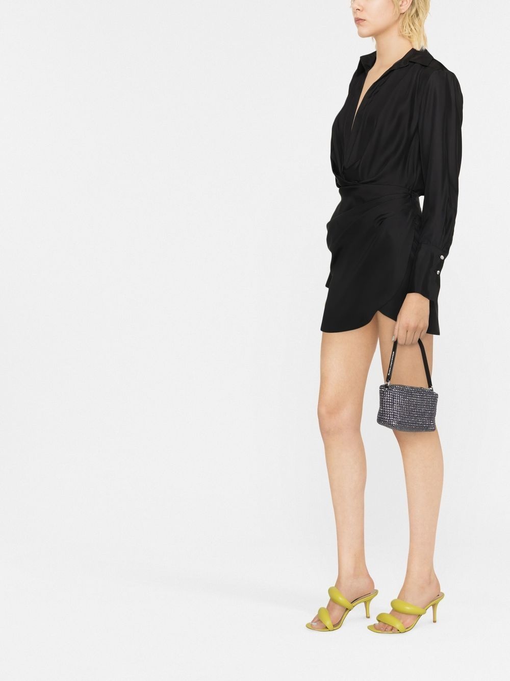 silk open-neck shirt dress - 3