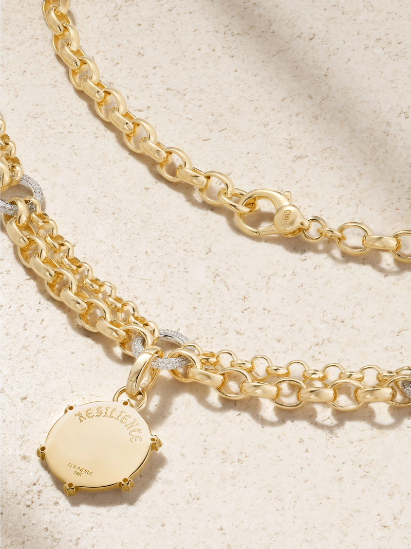 Resilience Blossoms 18-karat Yellow And White Gold Diamond Necklace 3