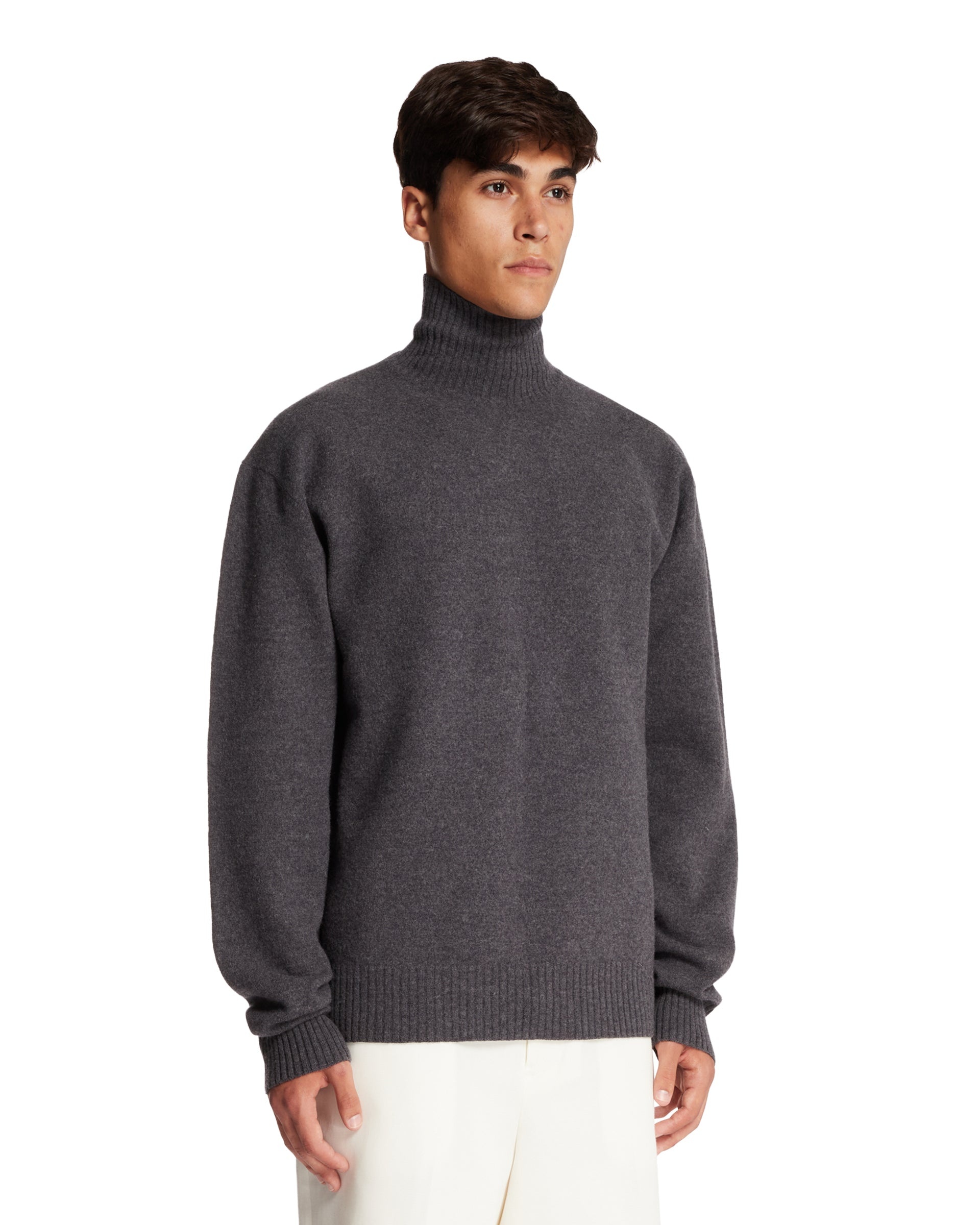 Gray Turtleneck Sweater - 4