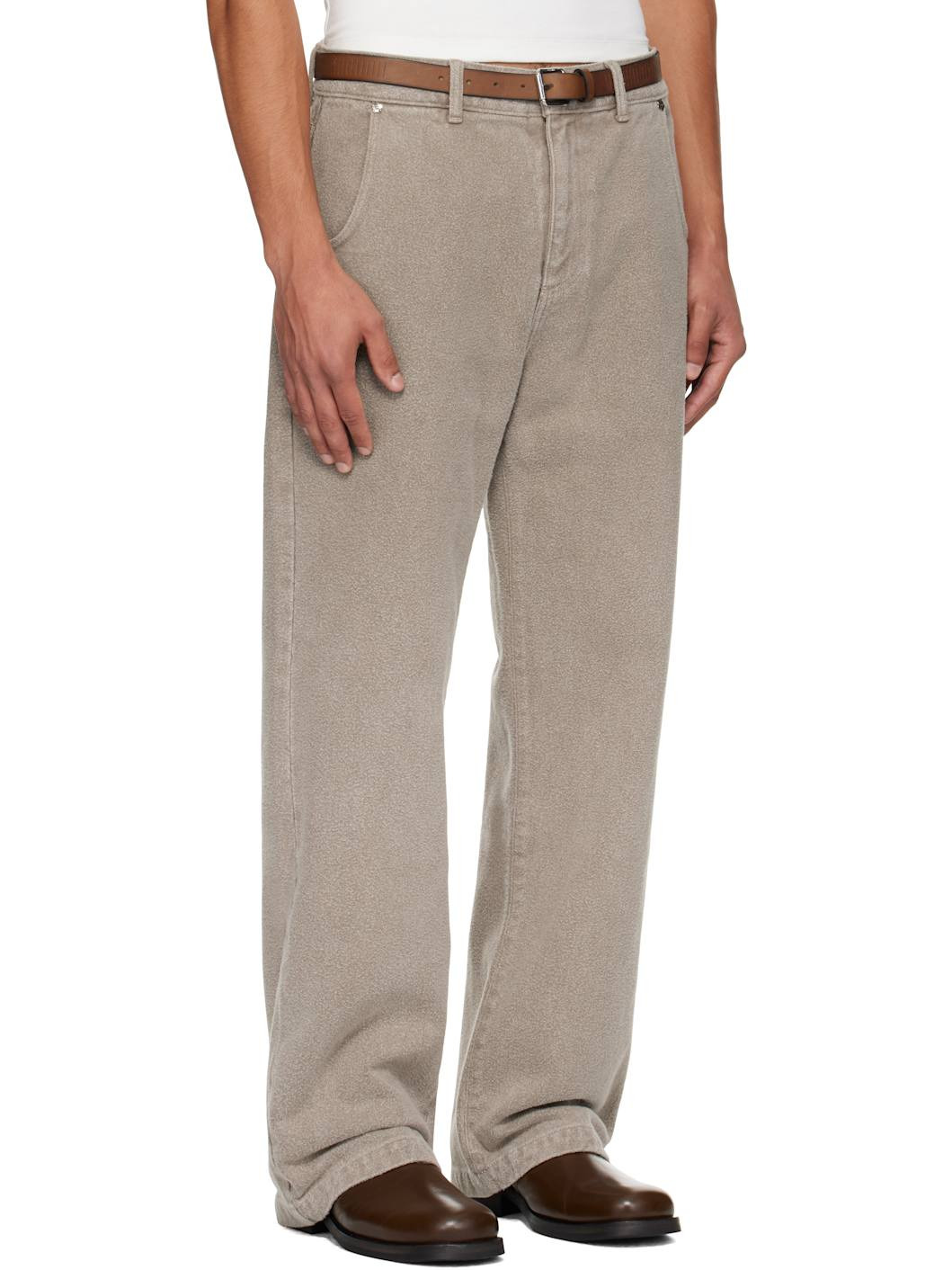 Taupe Straight Cut Jeans - 2