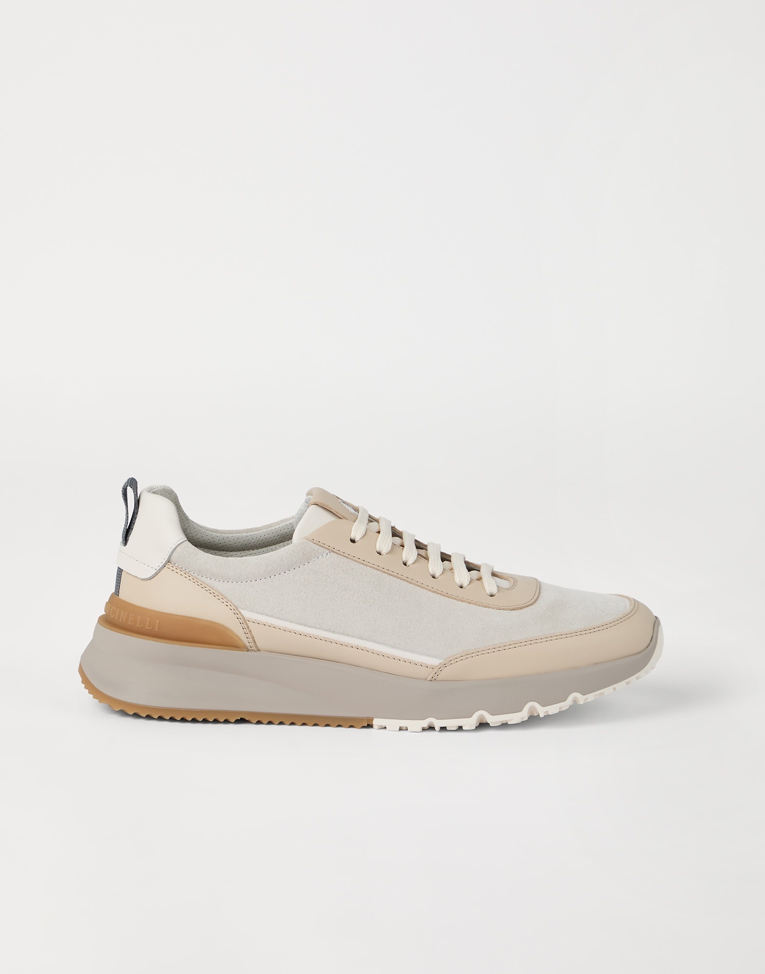 Washed suede and semi-polished calfskin runners - 5