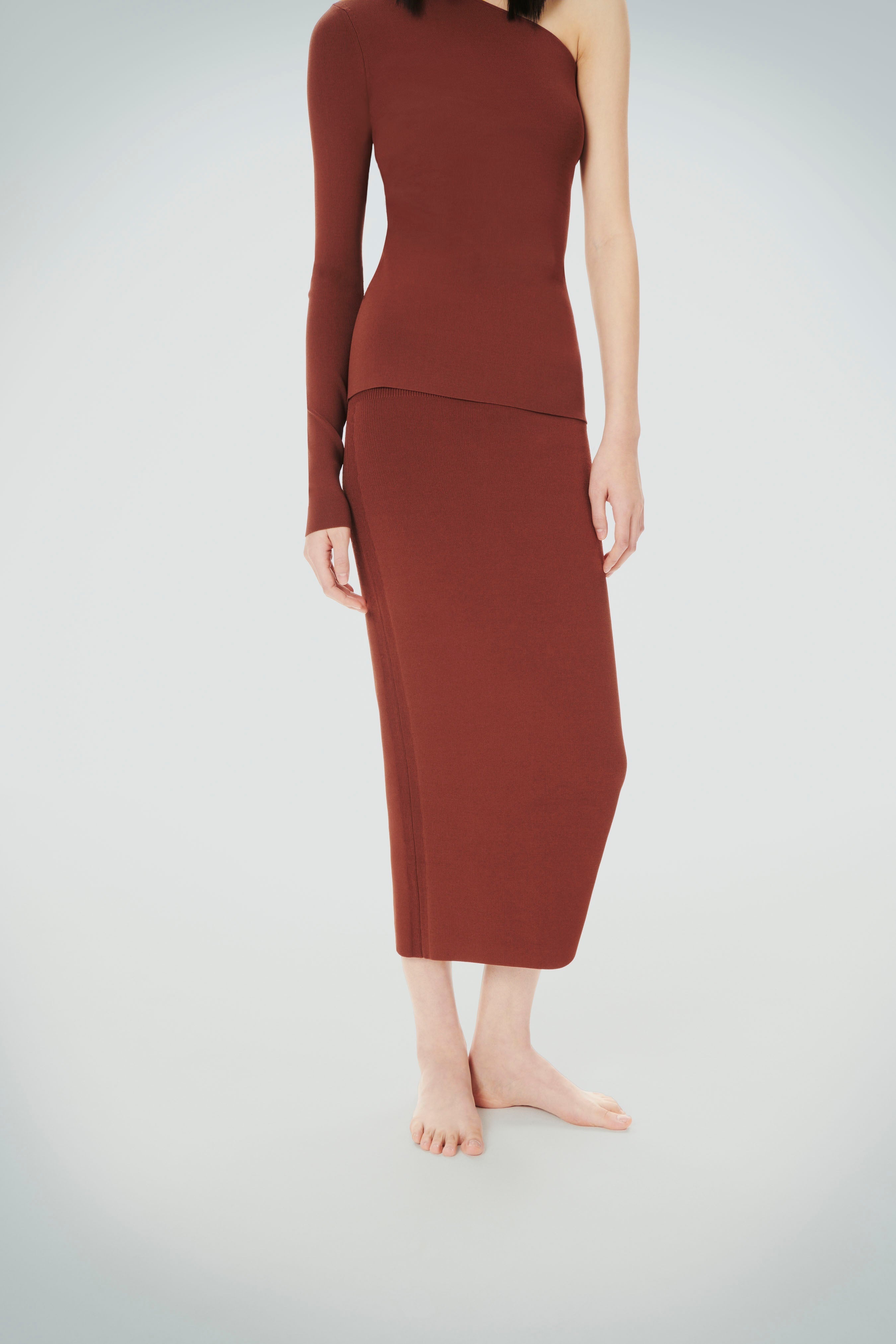 VB Body Midi Skirt in Brown - 3