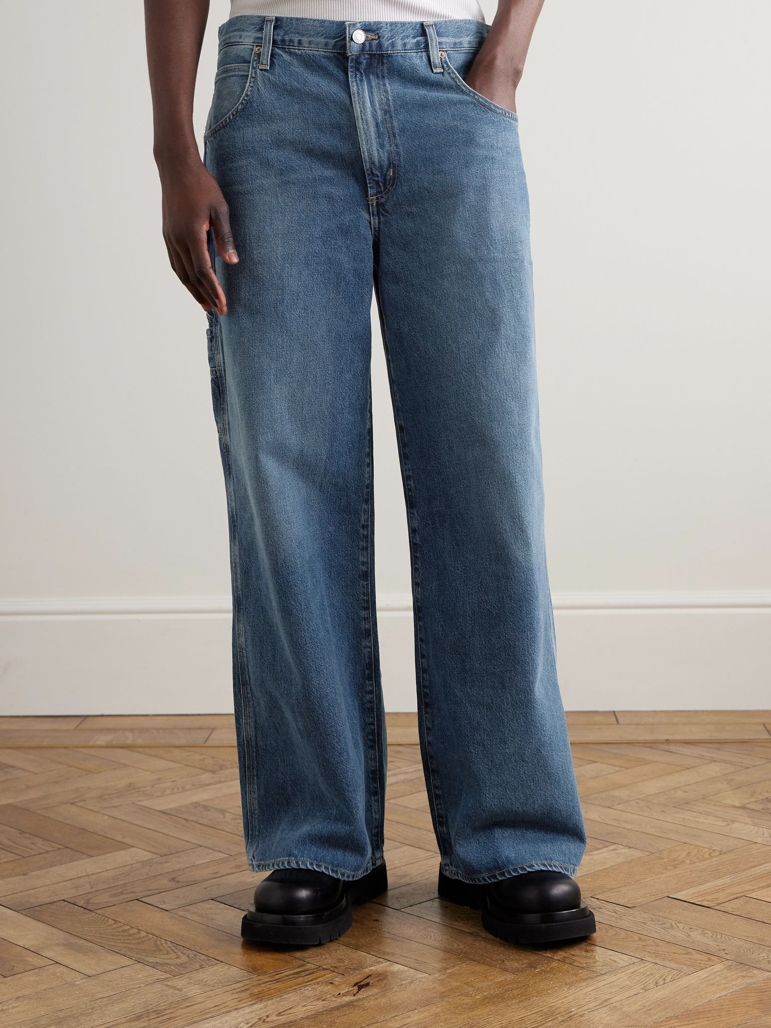 90's Straight-Leg Distressed Jeans Blue - 3