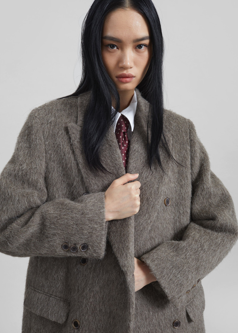 Sormark Brushed Wool Coat - Taupe 4