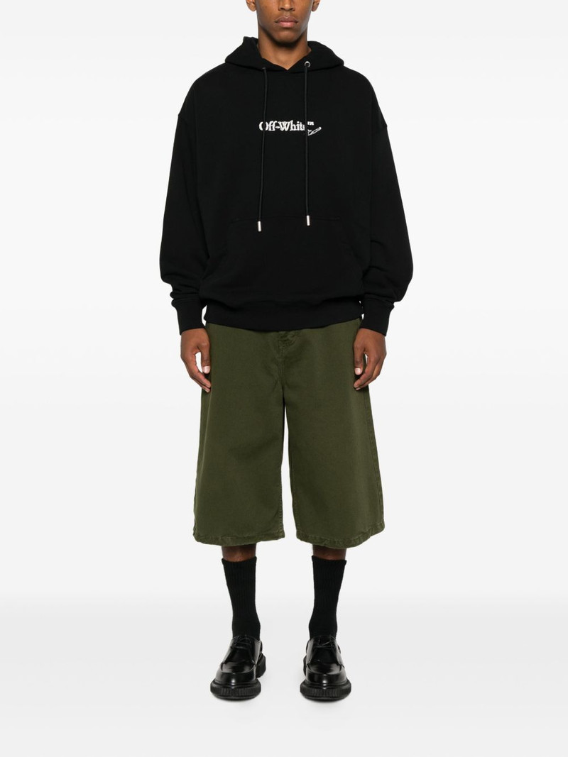 Off-White logo-embroidered drawstring hoodie outlook