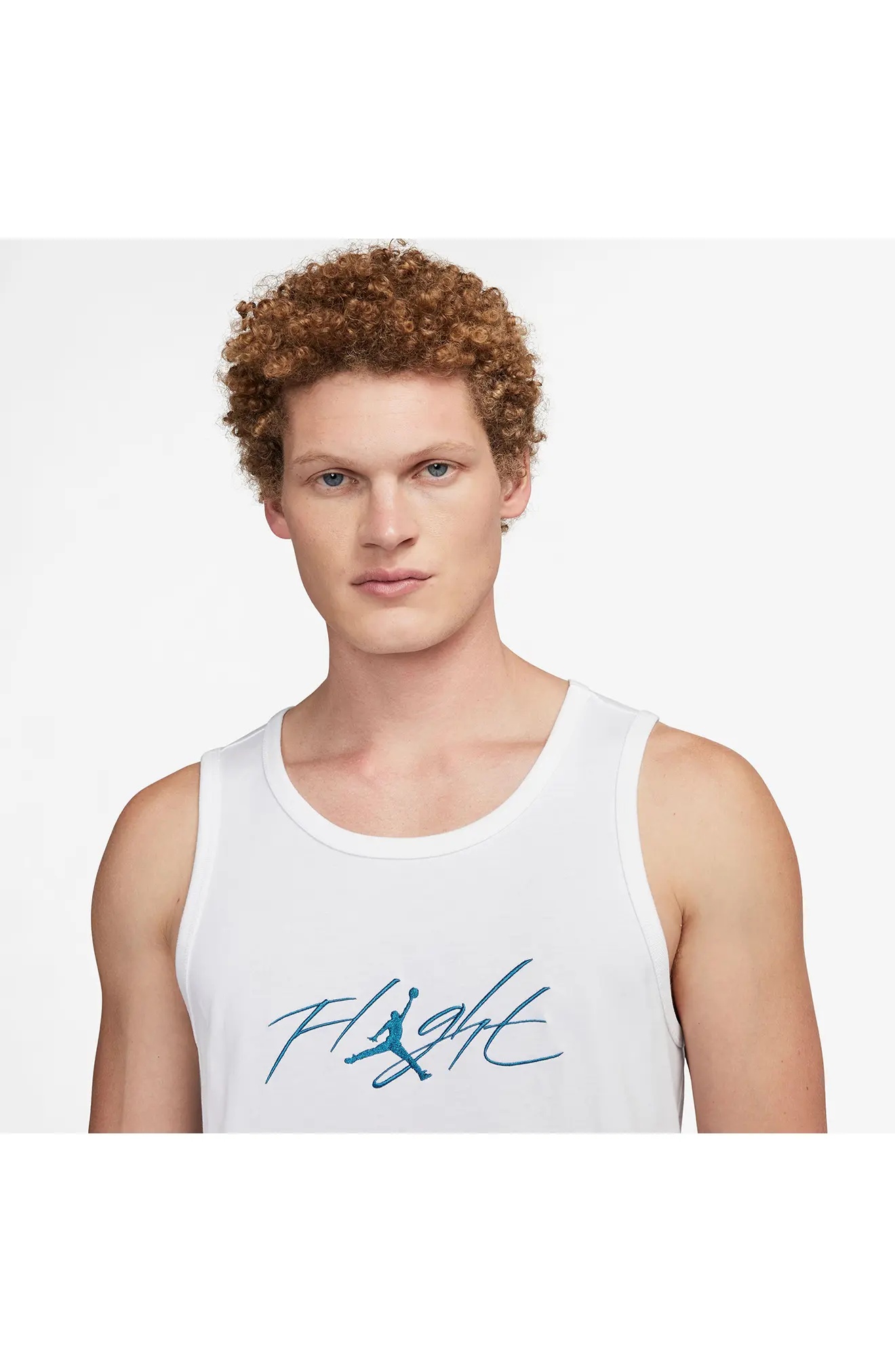 Flight Essentials Graphic Tank in White/Industrial Blue - 3