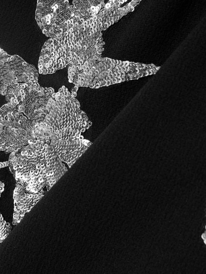 Monroe sequin-embellished textured-crepe midi dress 4