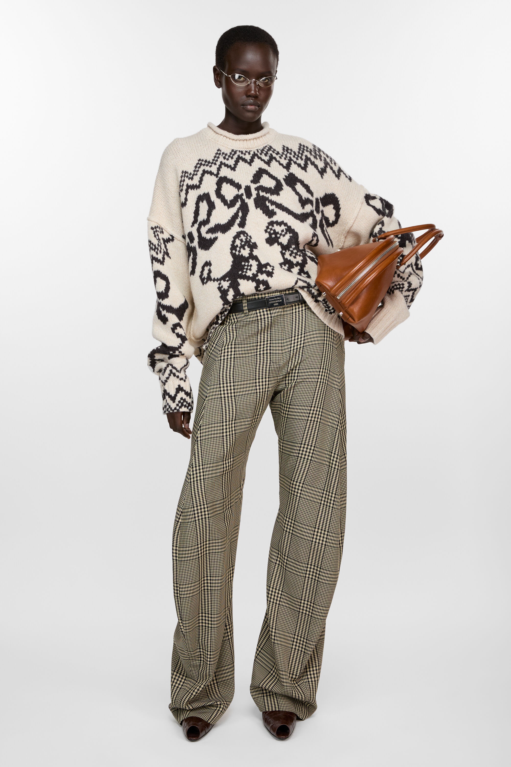 Plaid tailored trousers - Multi brown - 4