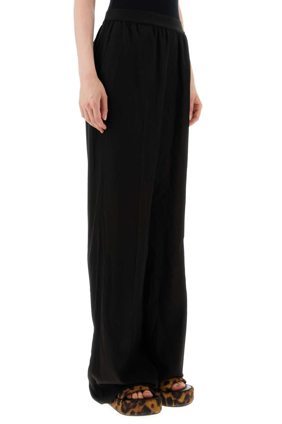 Balenciaga Women Black Cotton Wide-Leg Pant - 3