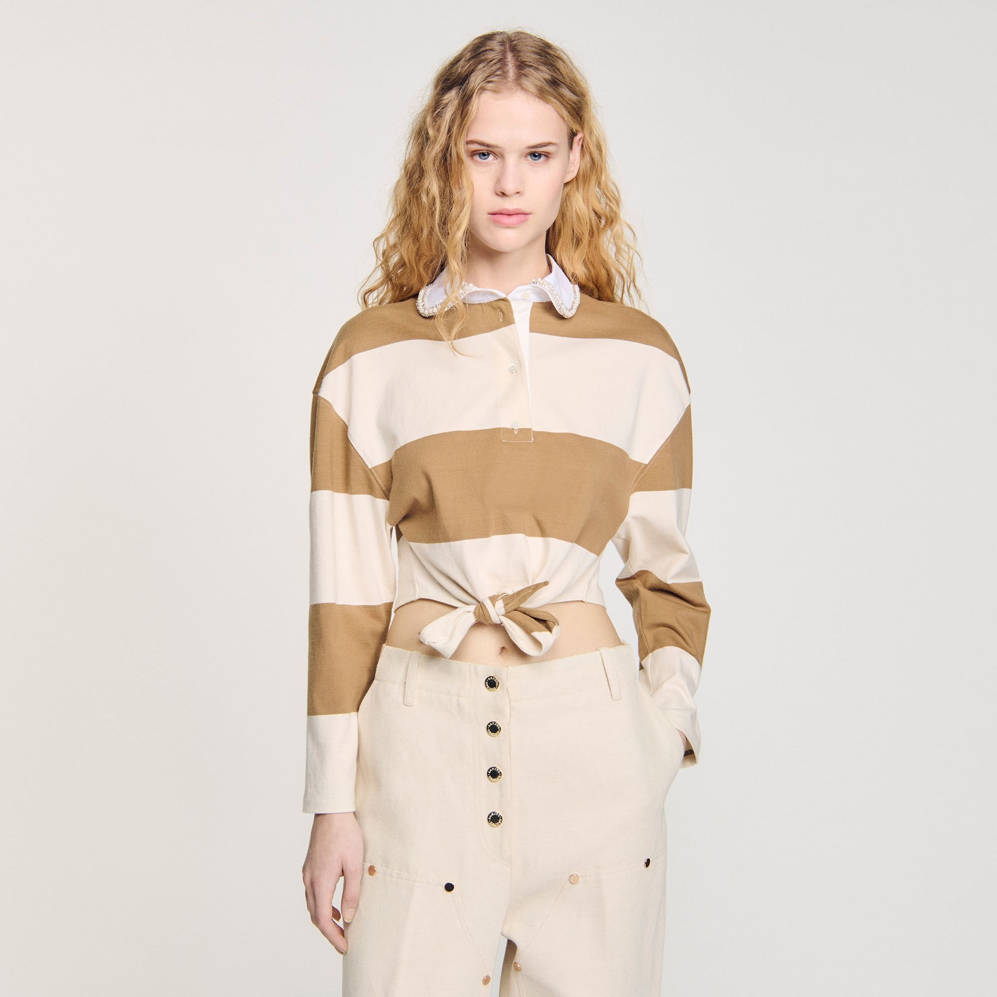 STRIPED POLO-NECK T-SHIRT - 4