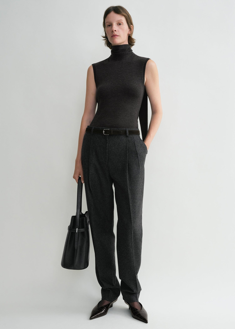 Totême Sleeveless scarf knit dark grey melange outlook