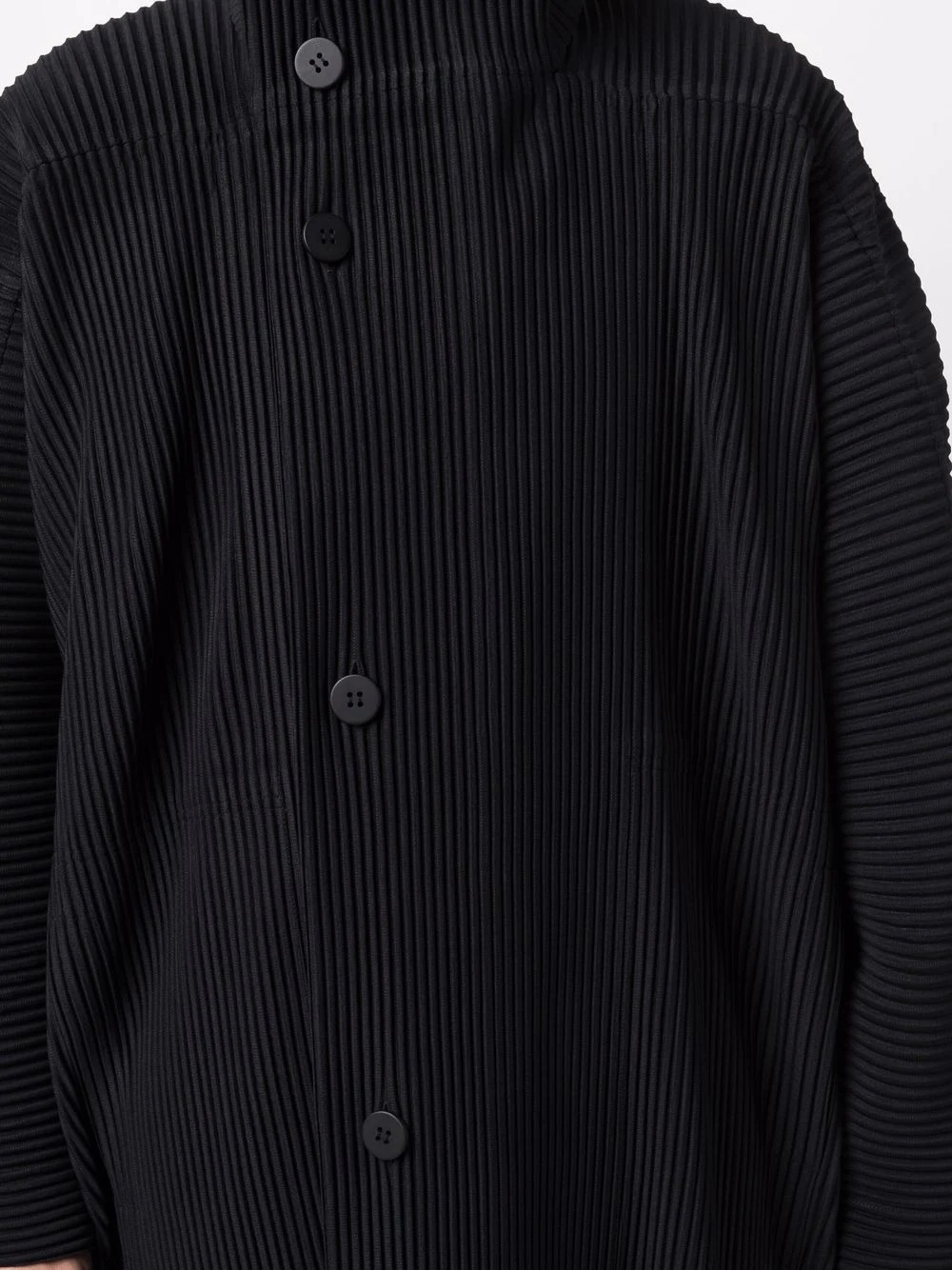 pleated single-breasted coat - 5