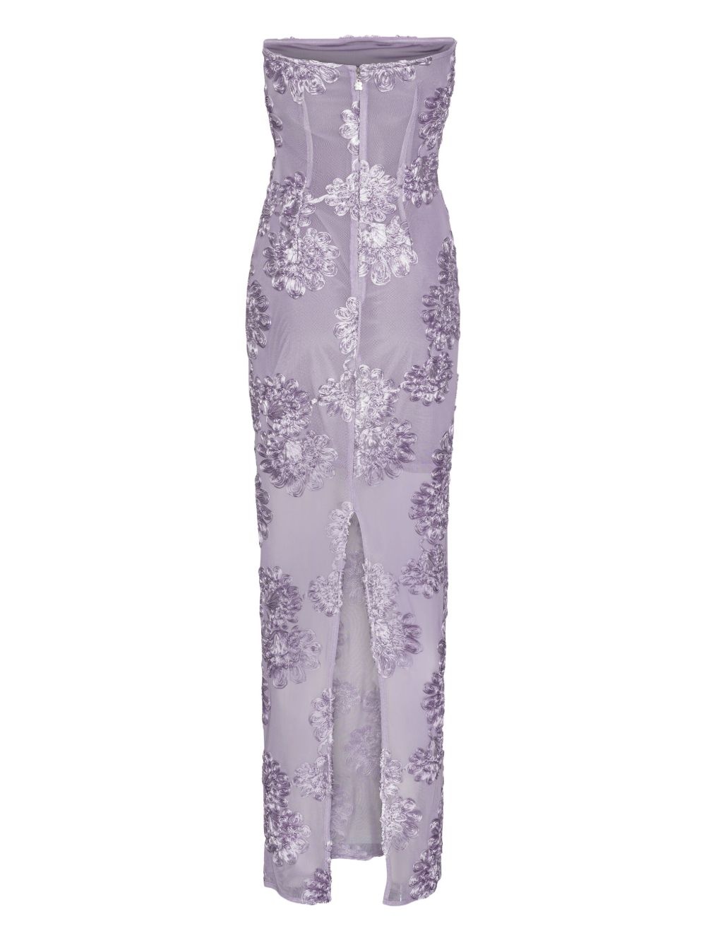 floral-mesh maxi dress - 4