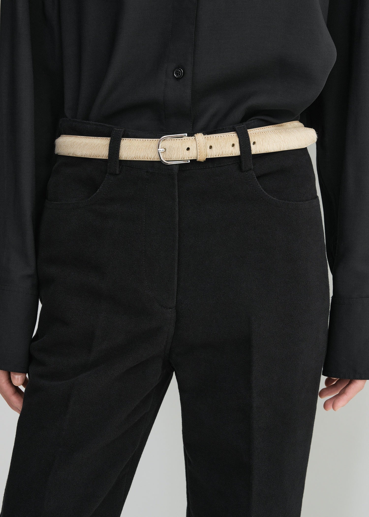Pony hair belt sand - 2