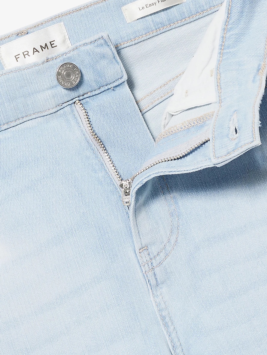 Flare Fray side-slit high-rise straight-leg stretch-denim blend jeans - 6