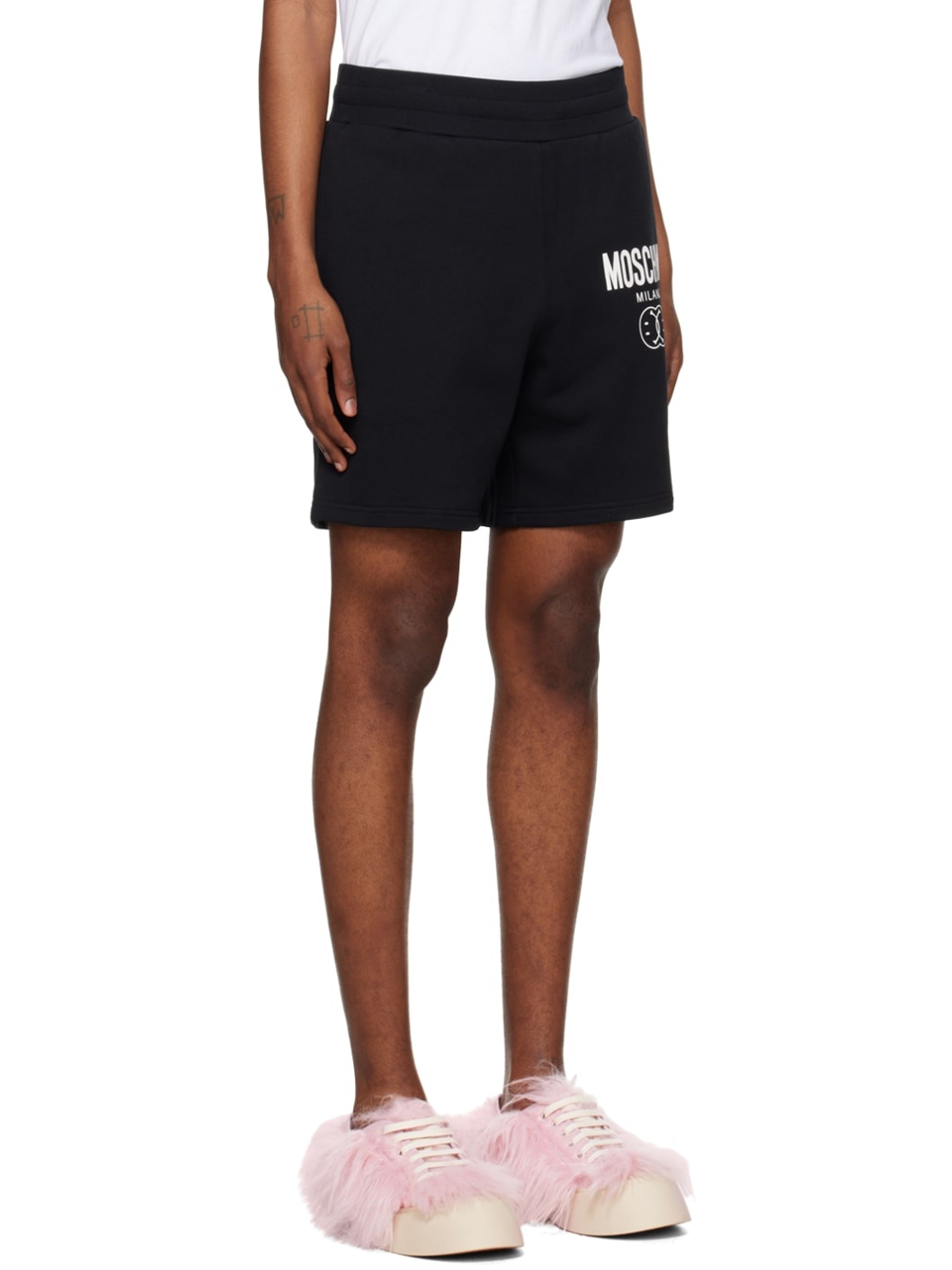 Black Double Smiley Shorts - 2