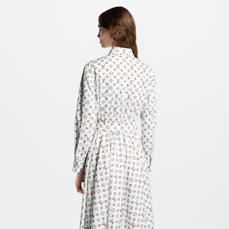 Woven Monogram Print Shirt Dress 5