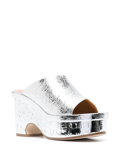 Chloé metallic leather 100mm mules outlook