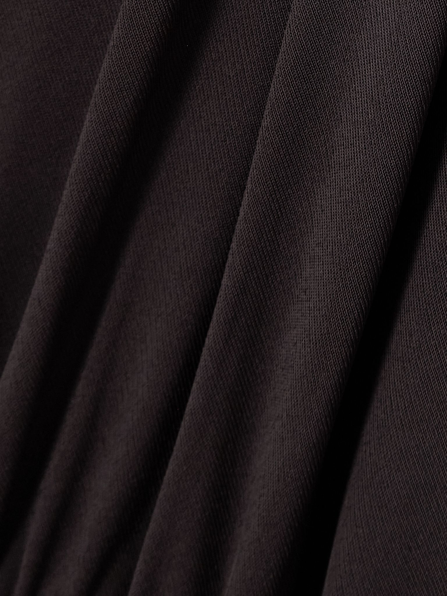 Asymmetric draped embellished jersey midi dress Dark brown - 4