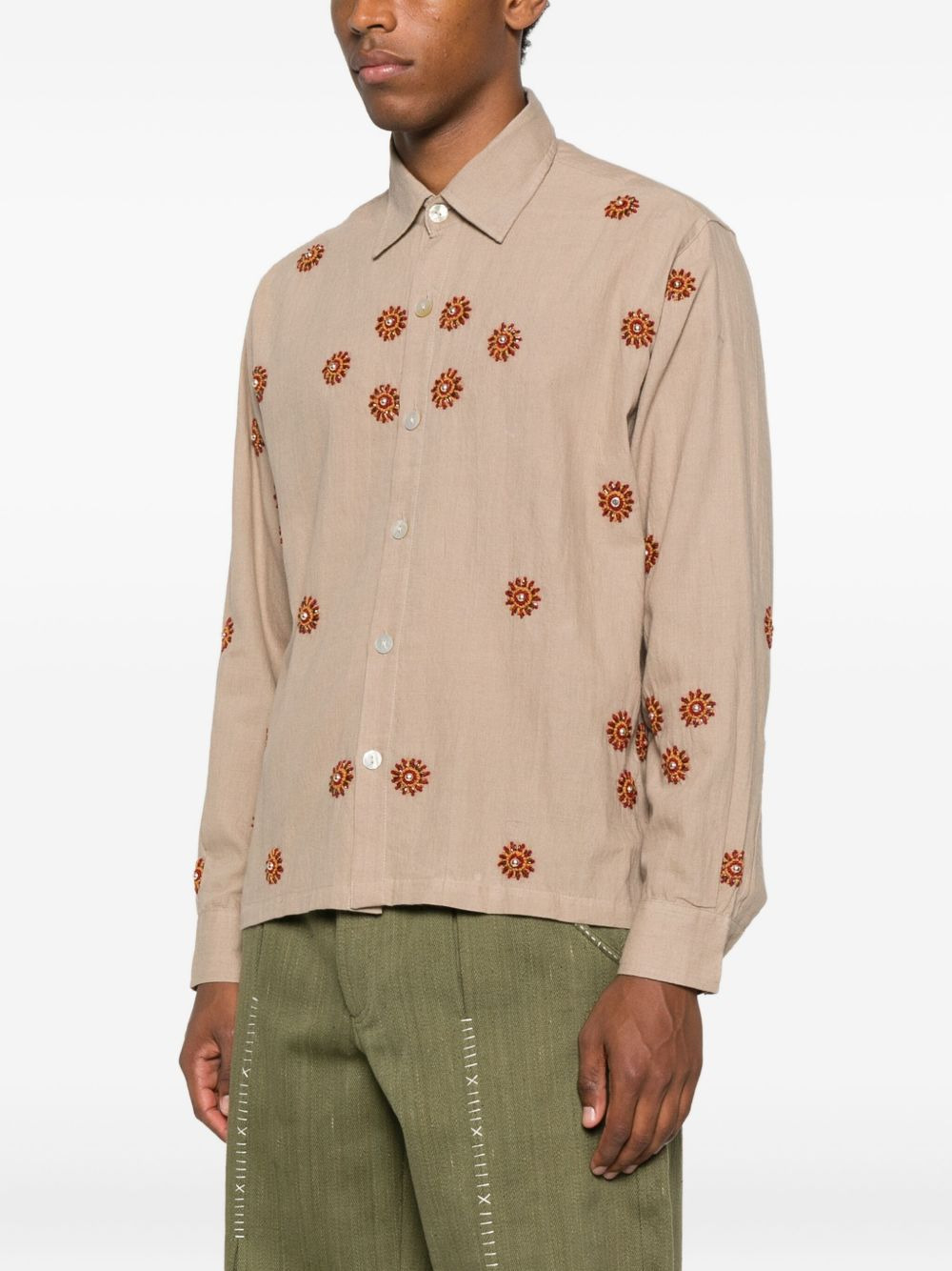 embroidered floral shirt - 3