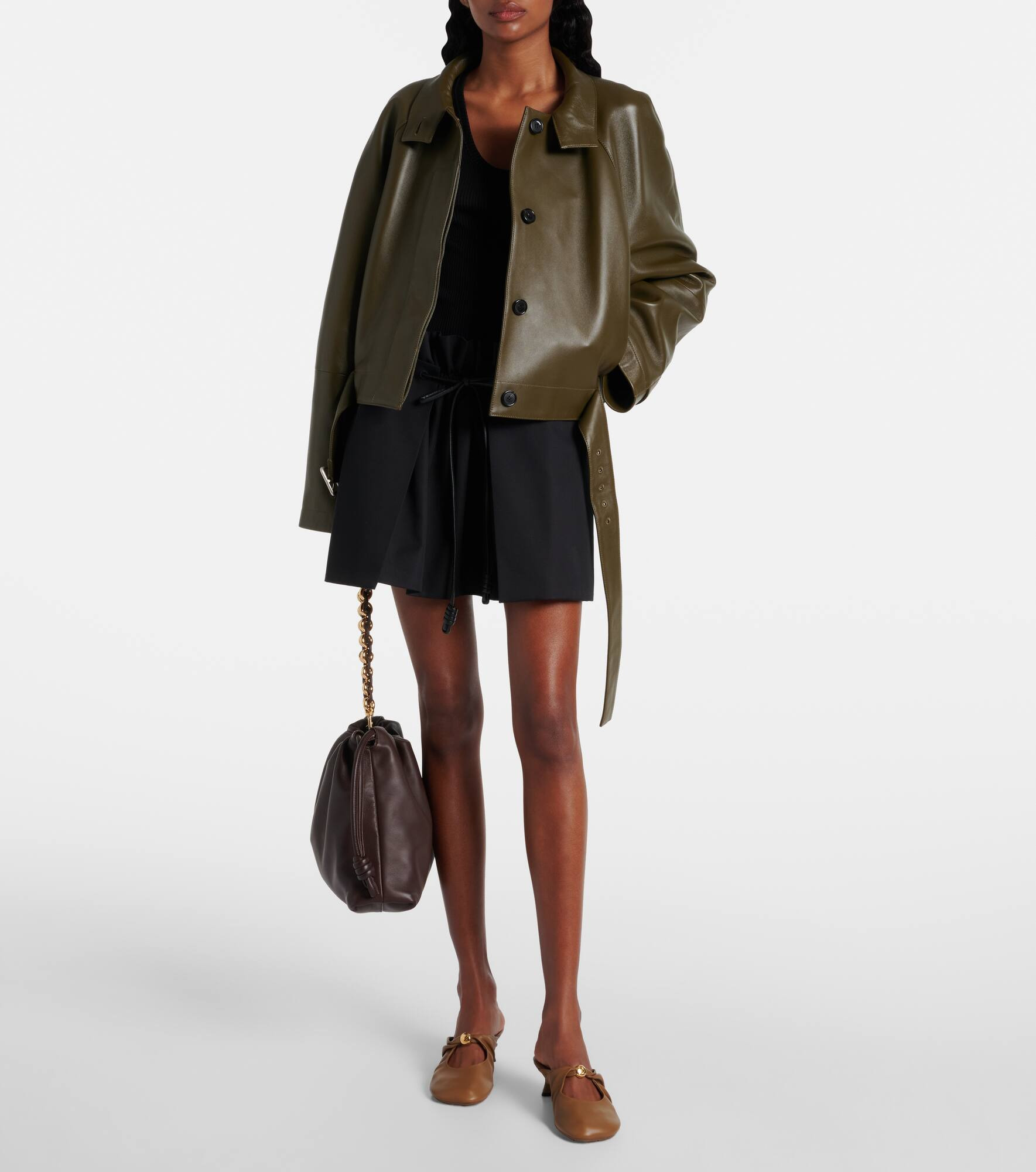 Pebble 45 leather mules - 3