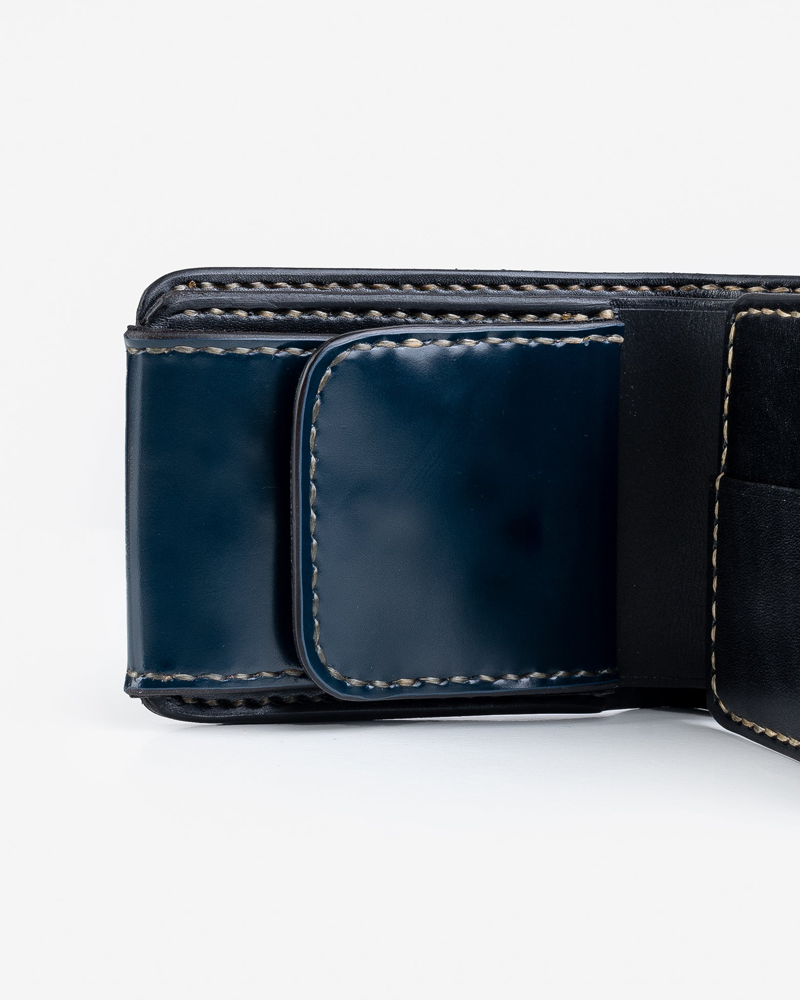 IHG-01-NAV Small Shell Cordovan Wallet - Navy - 7