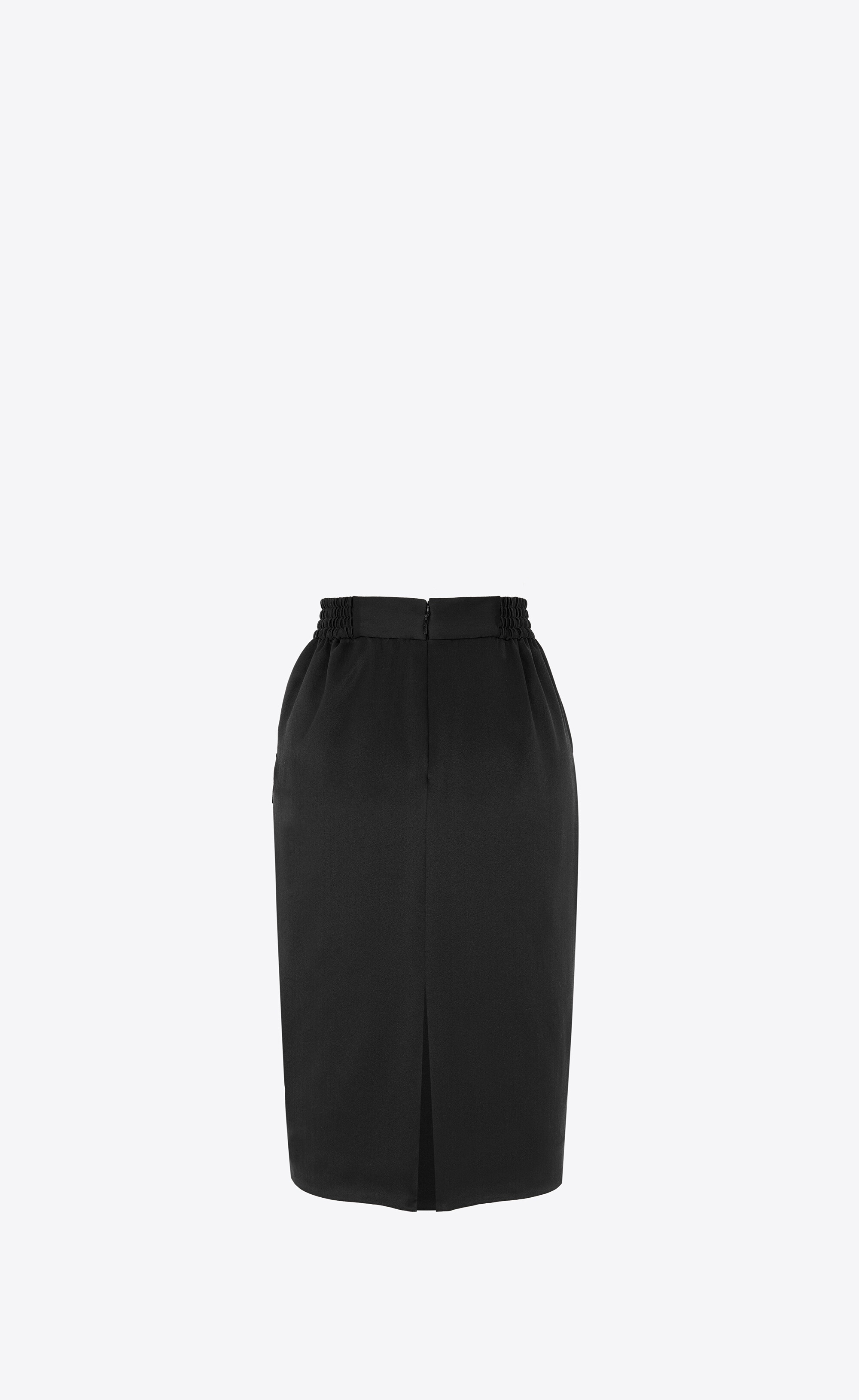 SAINT LAURENT pencil skirt in silk satin crepe | ysl