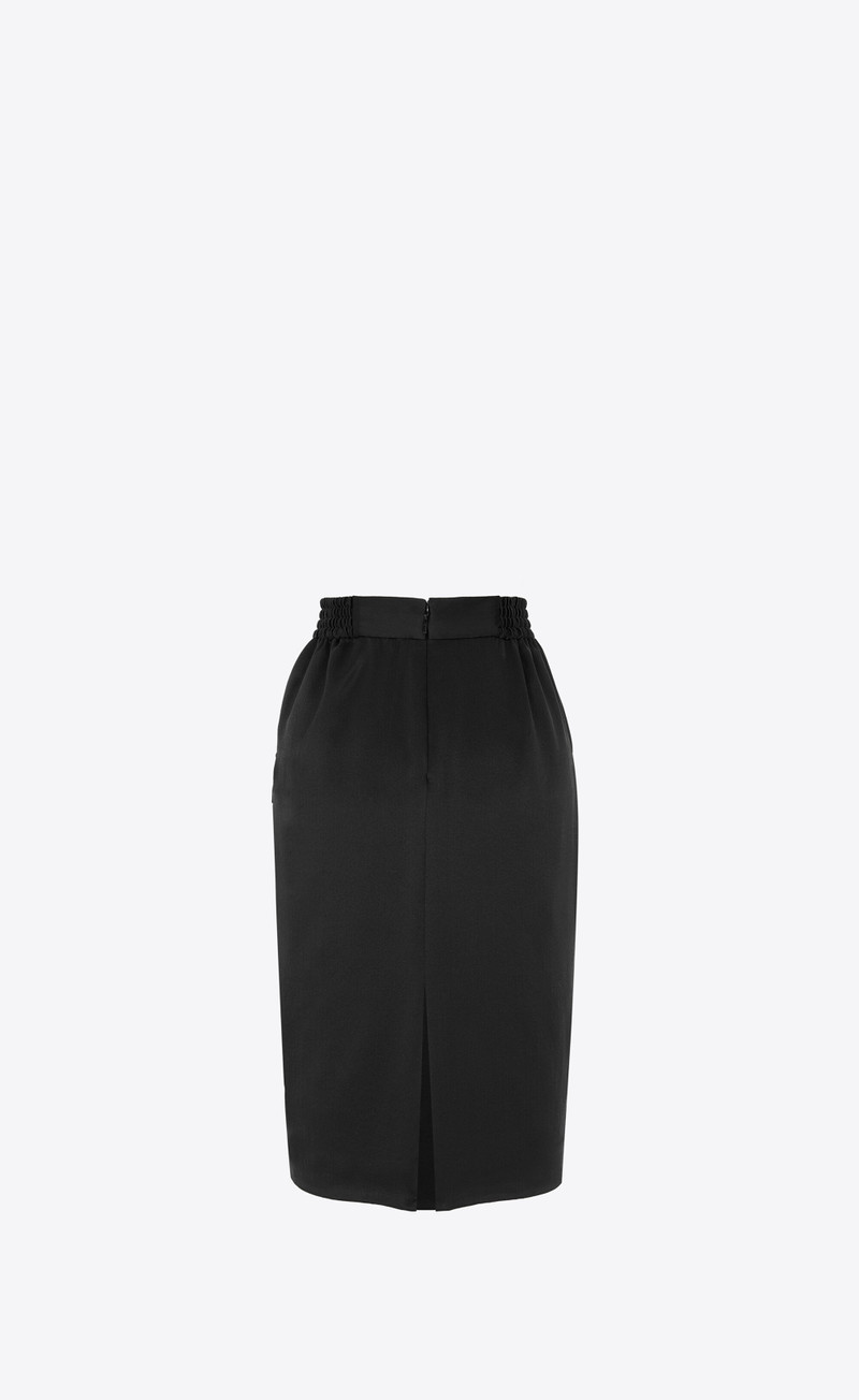 SAINT LAURENT pencil skirt in silk satin crepe outlook