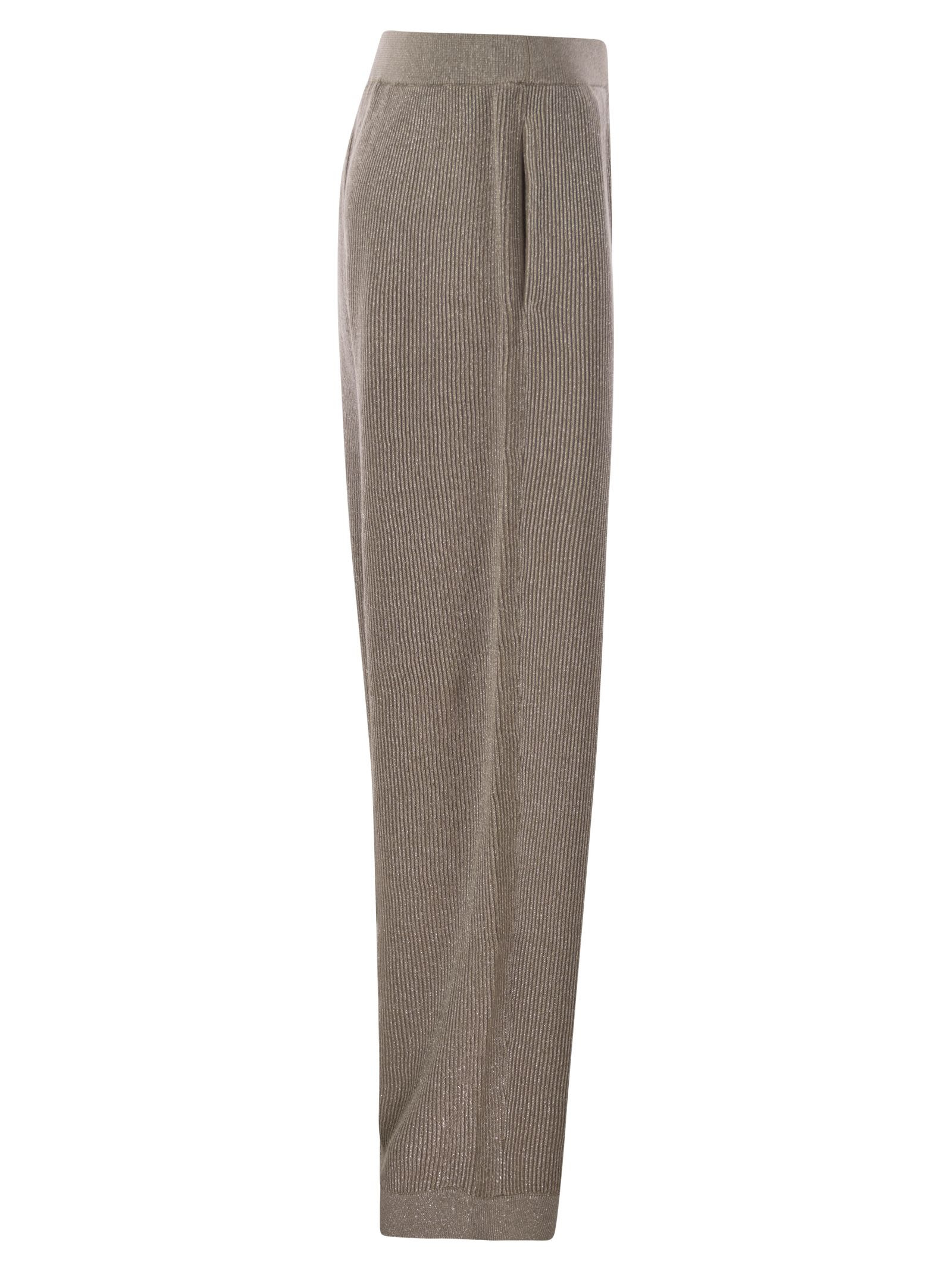 Brunello Cucinelli Women English Rib Cotton And Viscose Pants - 3