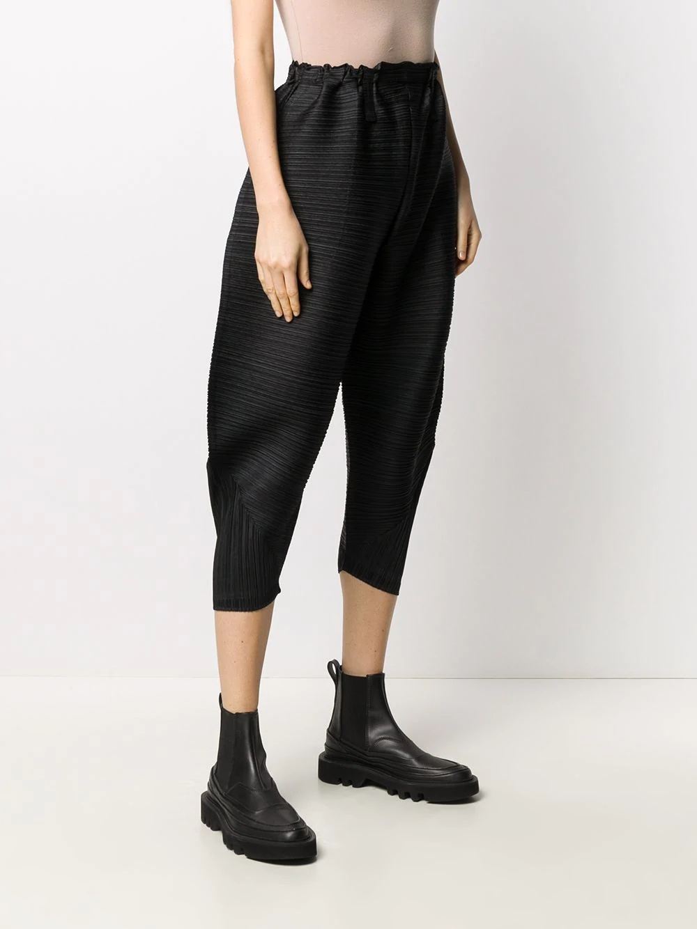 pleated cropped balloon trousers - 3