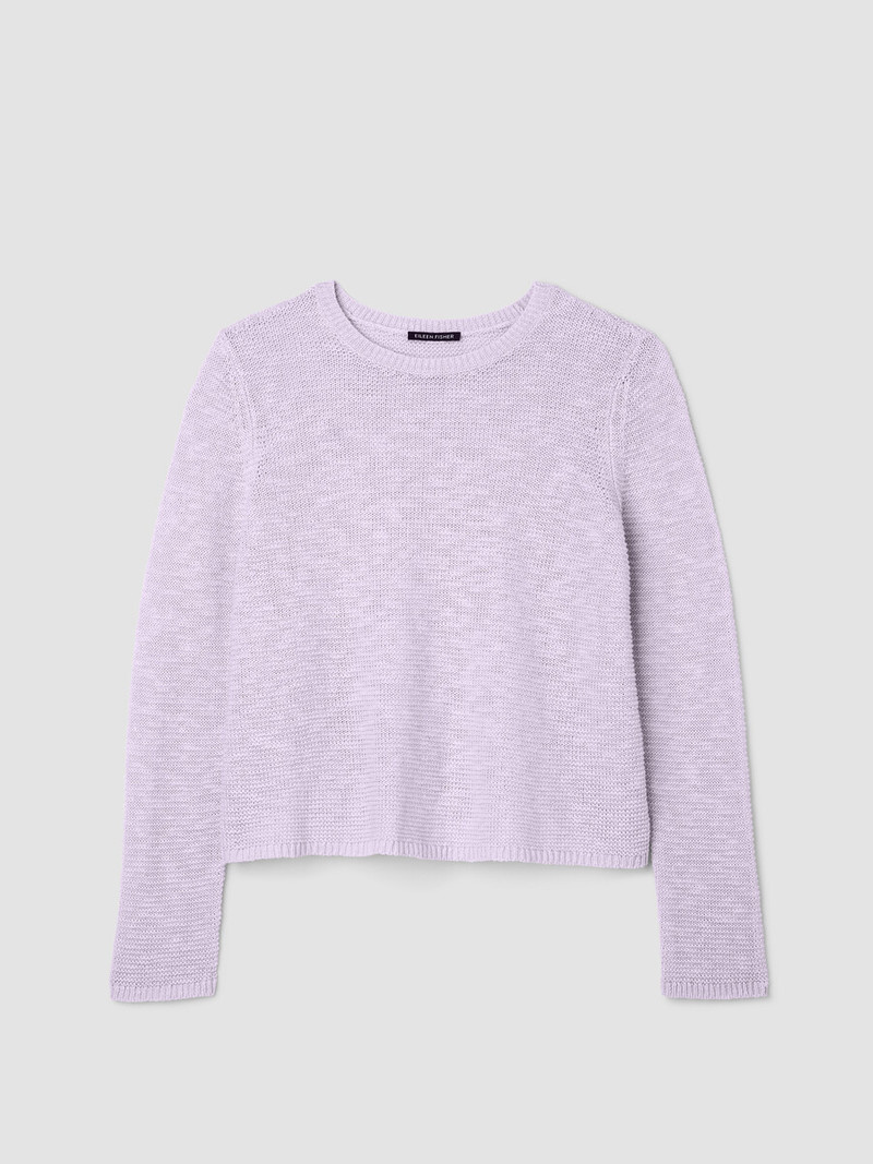 Organic Linen Cotton Slub Crew Neck Top 1