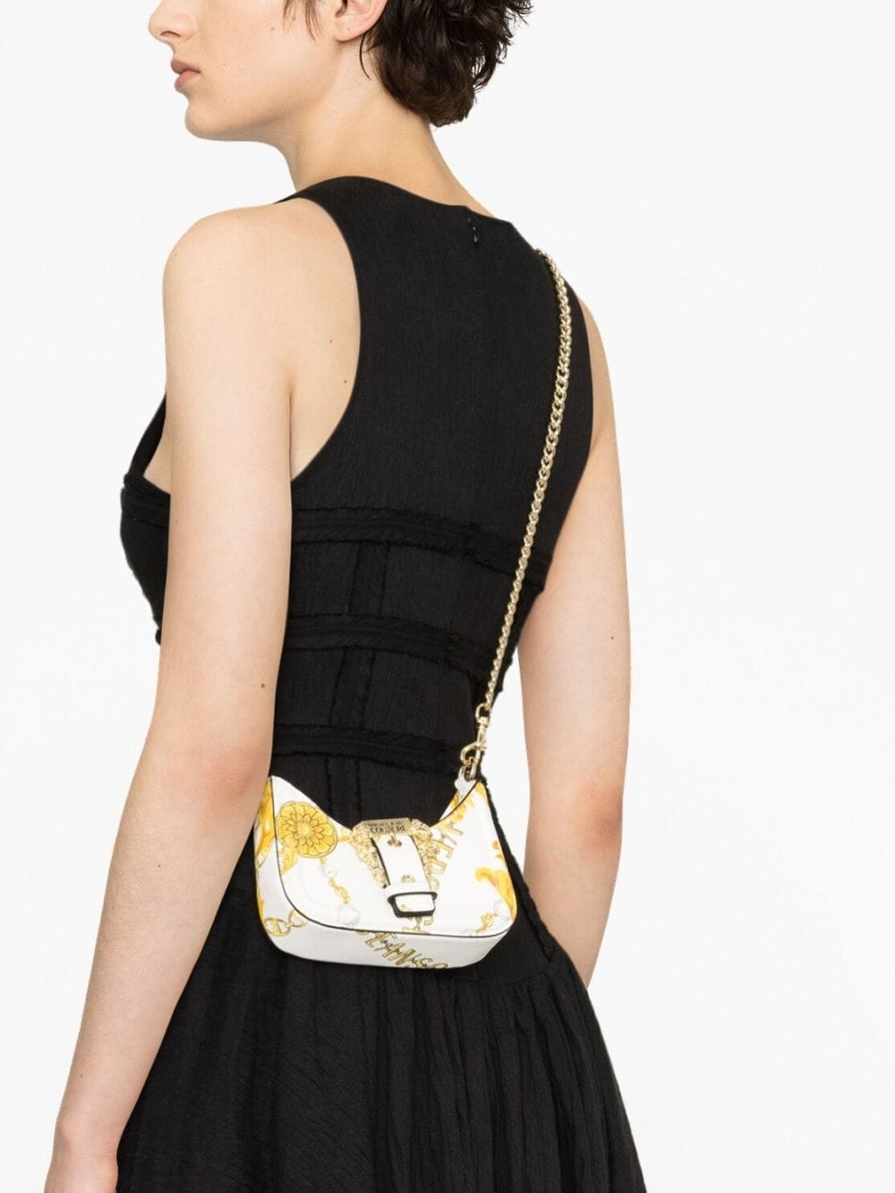 baroque-print logo-buckle shoulder bag - 3