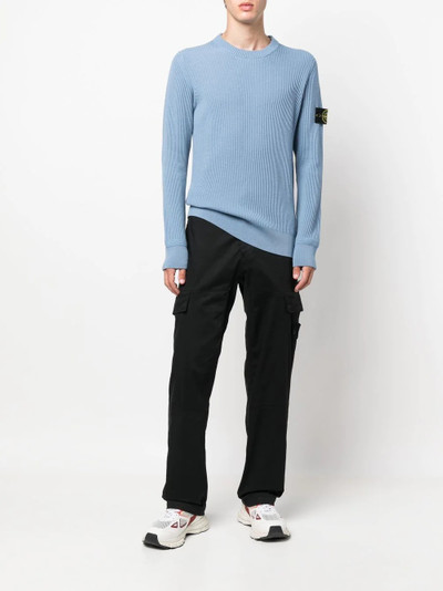 Stone Island compass-patch ribbed jumper outlook