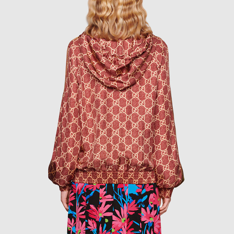 (WMNS) Gucci GG Supreme Print Silk Jacket 'Sweet Berries Rose' 631880-XJCL5-5281 - 3