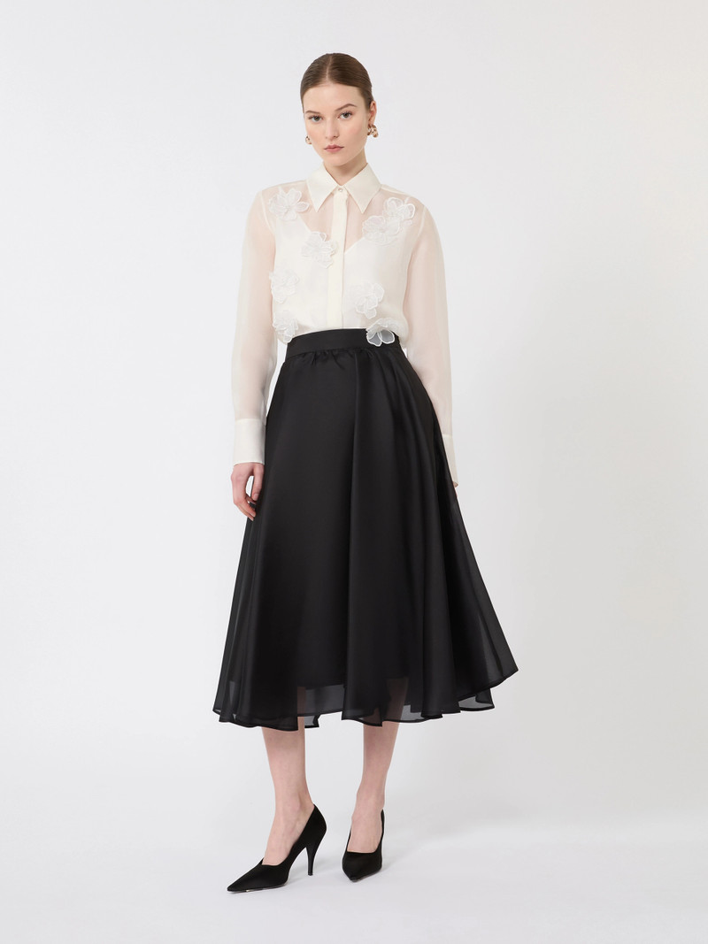 Max Mara Silk circle skirt - BLACK outlook