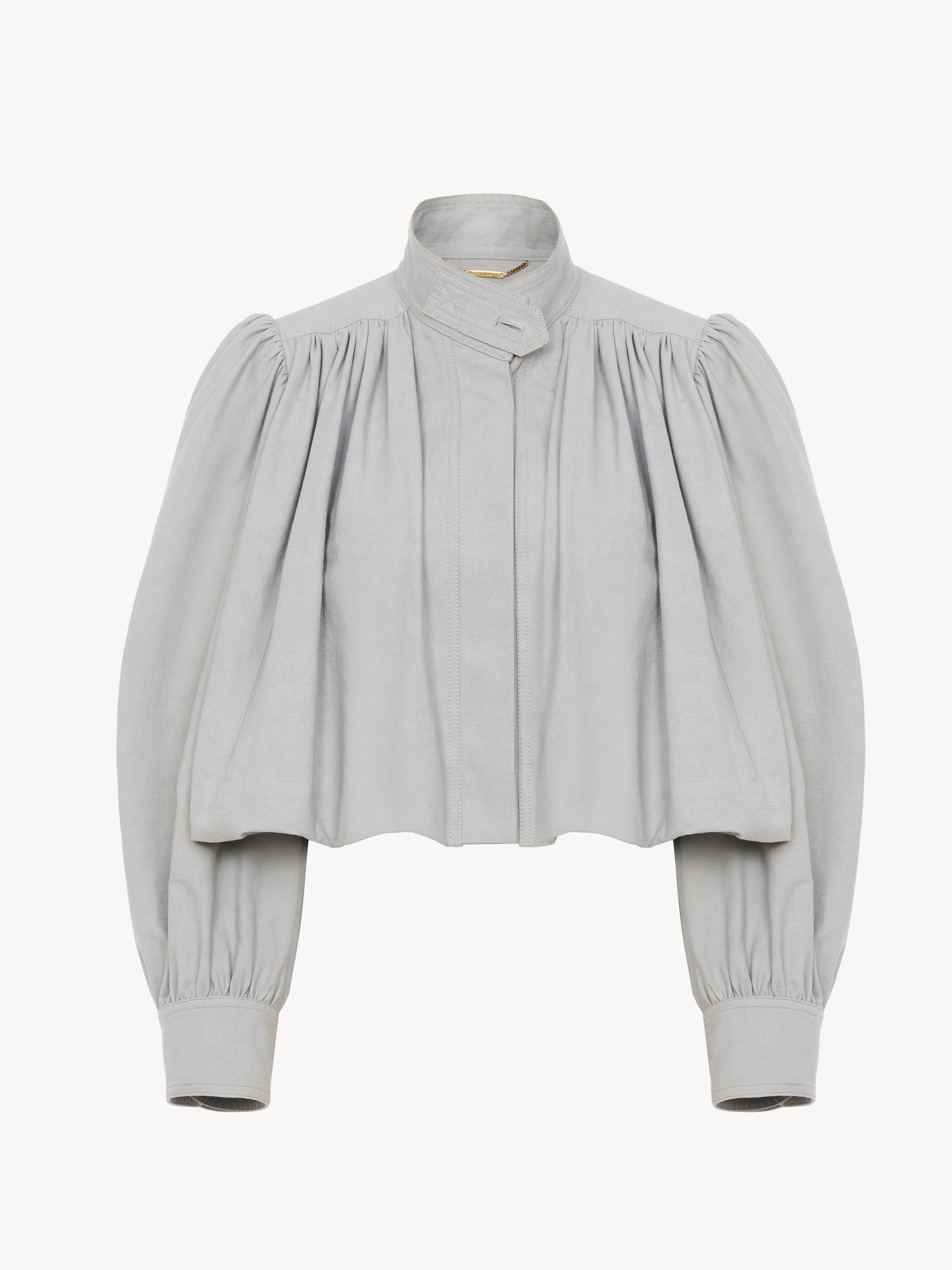 GATHERED BOULE JACKET IN COTTON CANVAS - 2