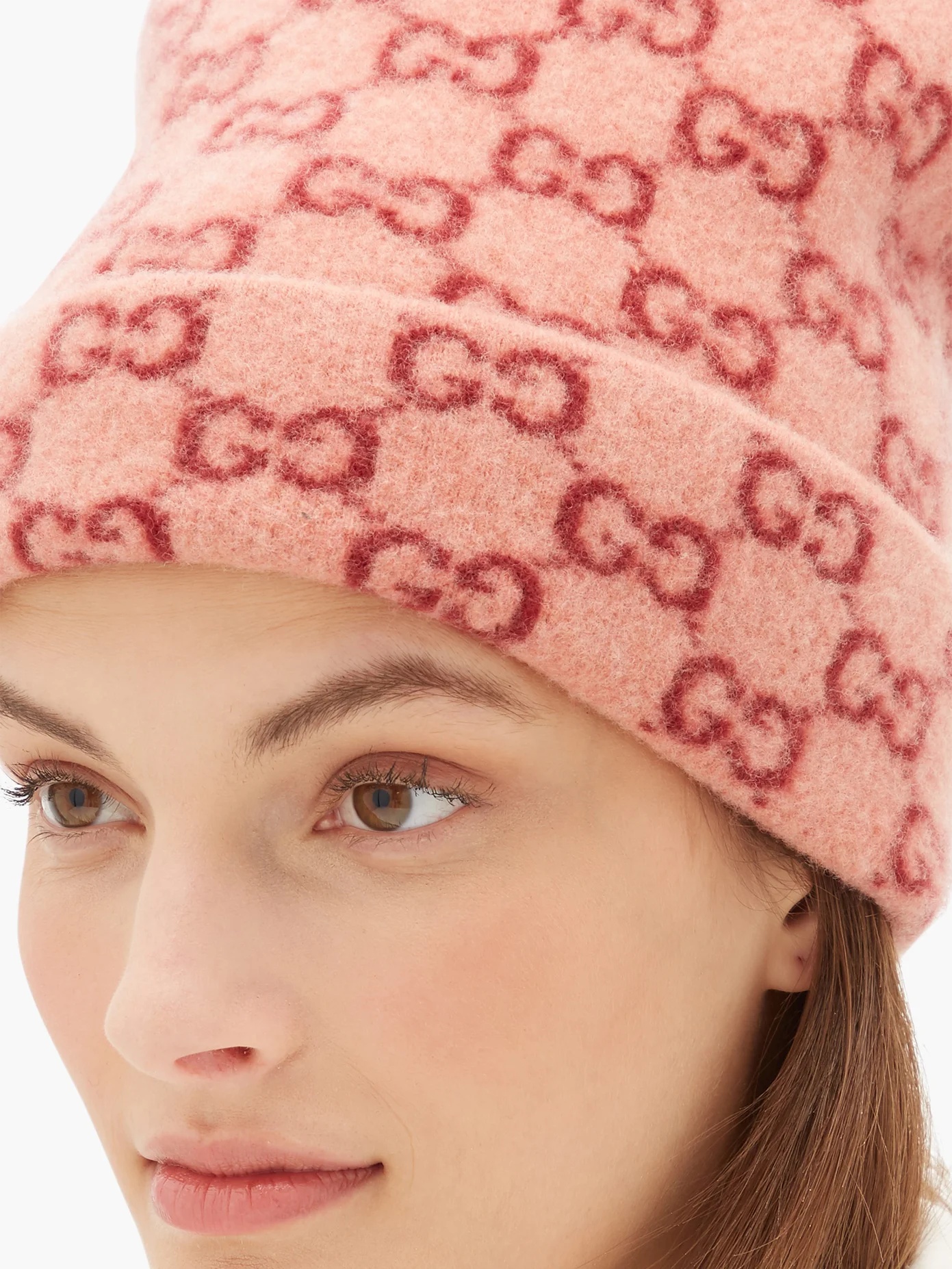 GG logo-jacquard wool beanie hat - 3