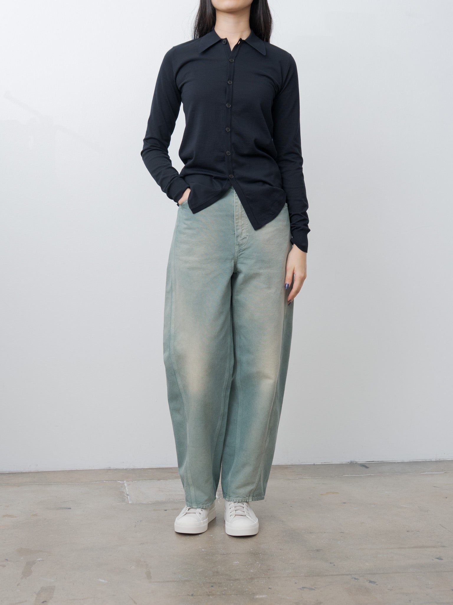 Organic Cotton Duck Pants - Ash Green - 2