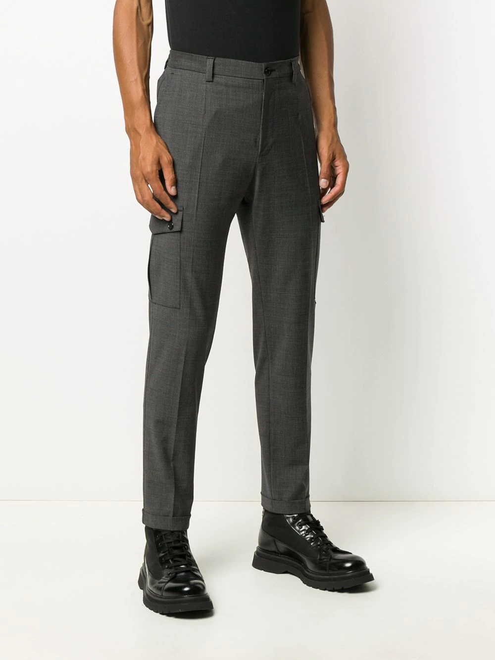 mid-rise cargo trousers - 3